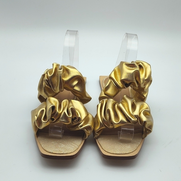 New Sam Edelman Circus Squared Toe Sandal in Gold - Picture 4 of 9